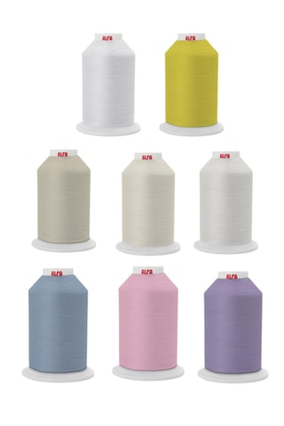 16 x Bobine de fil - 1000 m - Multicolore
