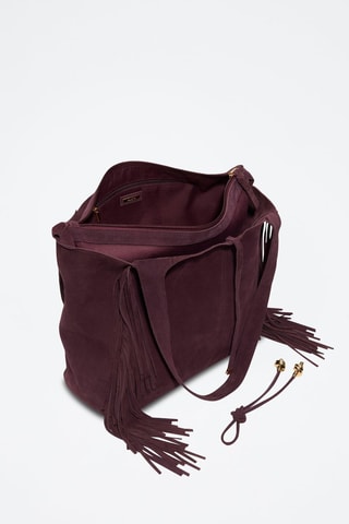 Cabas en cuir Arrow - Bordeaux