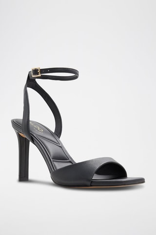 Sandales à talons en cuir Sake - Noir
