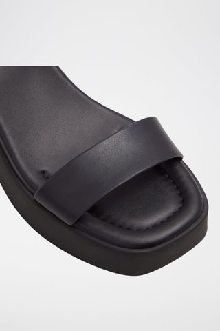 Sandales à talons plateformes en cuir Celie - Noir