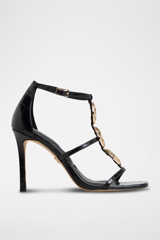 Sandales à talons vernies en cuir Basils - Noir