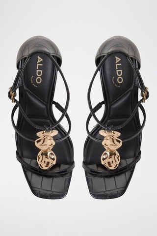Sandales à talons vernies en cuir Basils - Noir