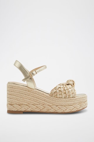 Sandales compensées Annamarie - Beige et doré
