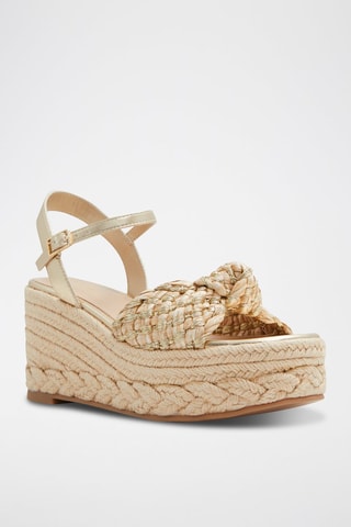 Sandales compensées Annamarie - Beige et doré