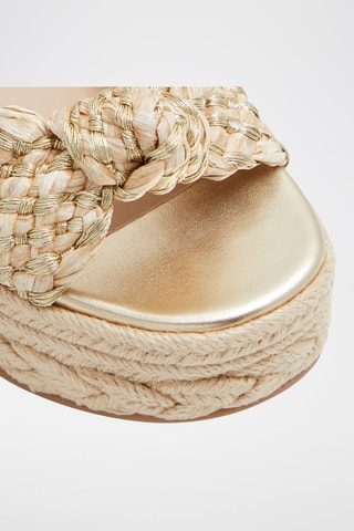 Sandales compensées Annamarie - Beige et doré