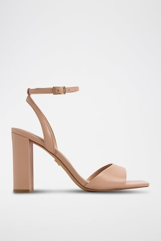 Sandales à talons en cuir Serenya - Beige