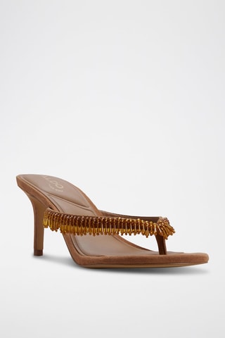Sandales à talons en cuir de mouton Skip - Marron