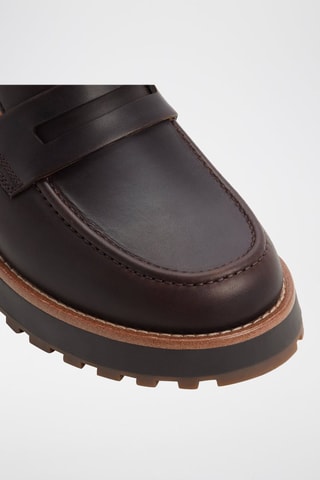 Mocassins plateformes en cuir Kole - Marron