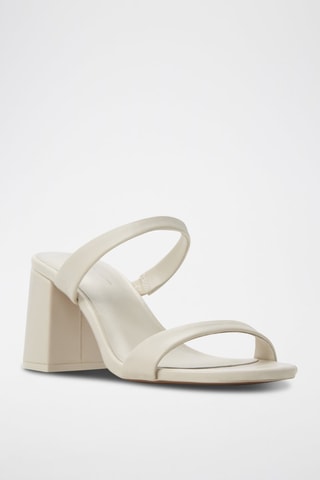 Mules à talons en cuir Goldenlight - Beige