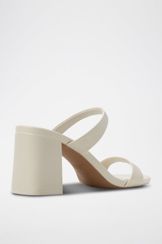 Mules à talons en cuir Goldenlight - Beige