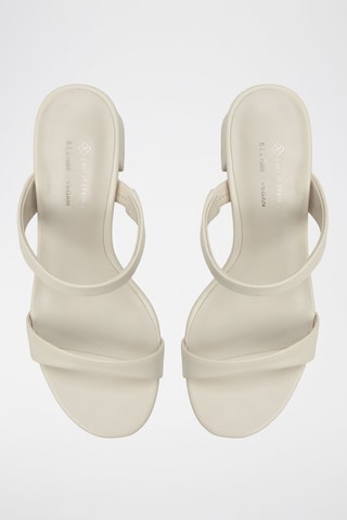 Mules à talons en cuir Goldenlight - Beige