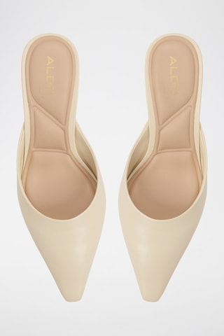 Mules à talons en cuir Goldenlight - Crème