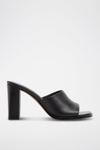 Mules à talons en cuir Re-Sophia - Noir
