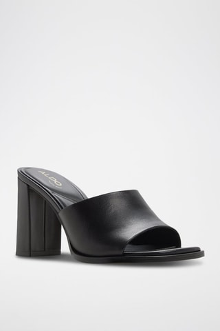 Mules à talons en cuir Re-Sophia - Noir