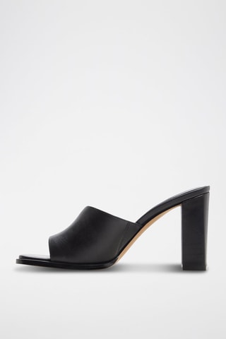 Mules à talons en cuir Re-Sophia - Noir