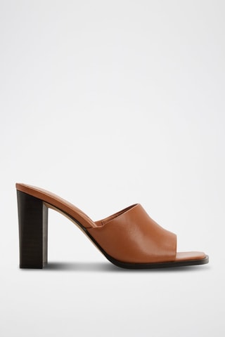 Mules à talons en cuir Re-Sophia - Marron clair