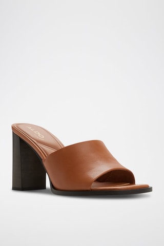 Mules à talons en cuir Re-Sophia - Marron clair
