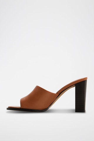 Mules à talons en cuir Re-Sophia - Marron clair