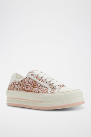Baskets plateformes Rayes - Blanc