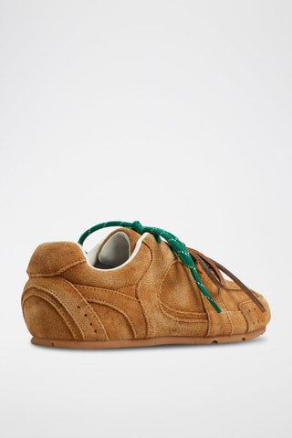 Baskets en cuir de veau nubuck Adrelia - Beige