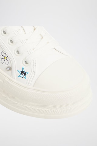 Baskets plateformes Rayes - Blanc