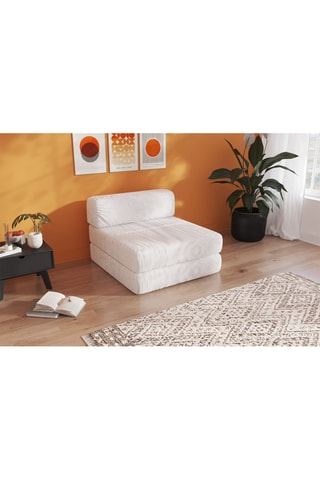 Chauffeuse convertible Smart - Blanc - 1 place - En tissu velours