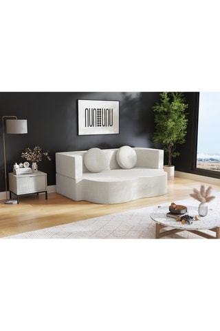 Canapé convertible Cloud - Beige - 2 places - En tissu