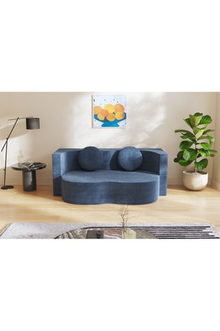 Canapé convertible Cloud - Bleu - 2 places - Tissu
