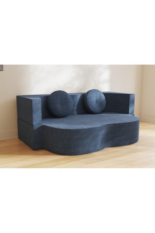 Canapé convertible Cloud - Bleu - 2 places - Tissu
