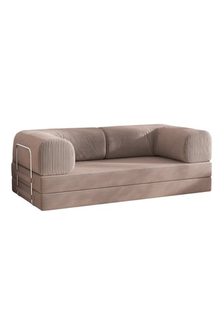 Canapé convertible Smart - Beige foncé - 2 places - En tissus velours