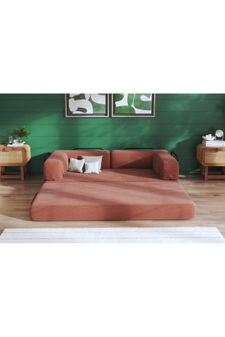 Canapé convertible Smart - Marron - 2 places - En tissu velours