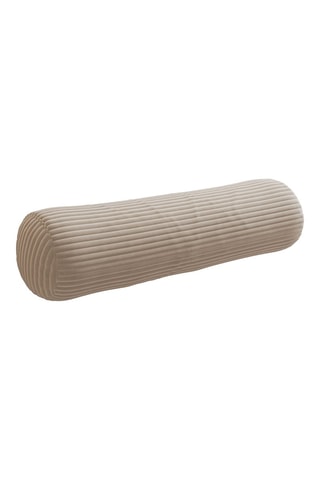 Coussin - Beige - 20 x 80 x 7 cm - Toucher velours côtelé