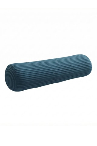 Coussin - Bleu - 20 x 80 x 7 cm - Toucher velours côtelé