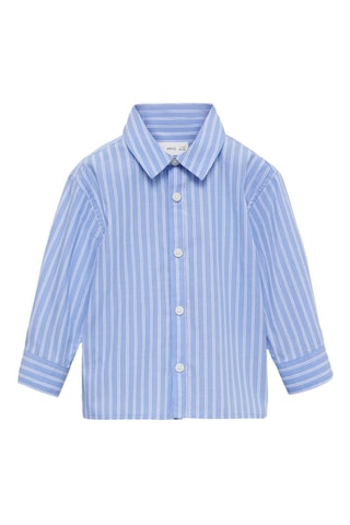 Chemise 100 % coton rayures - Bleu