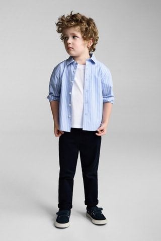Chemise 100 % coton rayures - Bleu