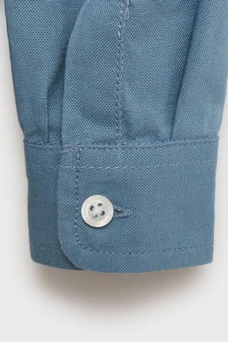 Chemise coton style polo - Bleu