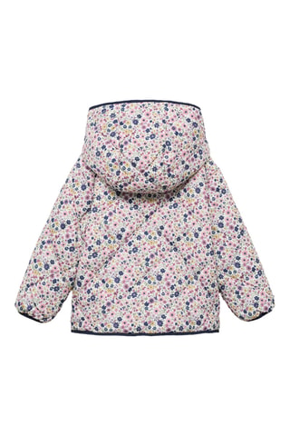 Anorak matelassé à fleurs - Bleu marine