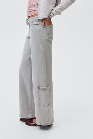 Jean wideleg avec boucle - Gris