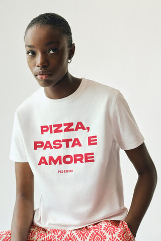 T-shirt imprimé manches courtes - Blanc