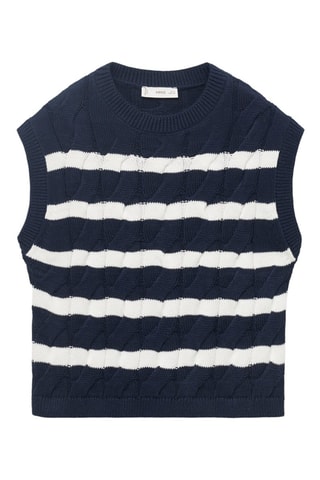 Gilet maille torsadée - Bleu