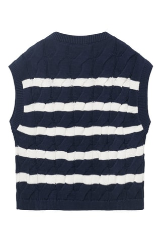 Gilet maille torsadée - Bleu