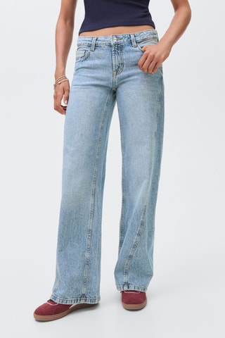 Jean taille basse large - Bleu clair