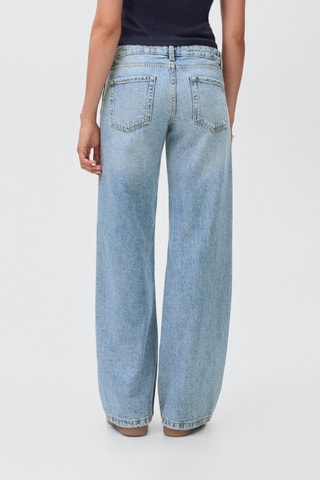 Jean taille basse large - Bleu clair