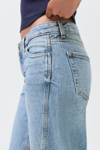 Jean taille basse large - Bleu clair