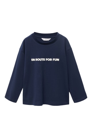 T-shirt imprimé relief - Bleu marine