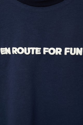 T-shirt imprimé relief - Bleu marine