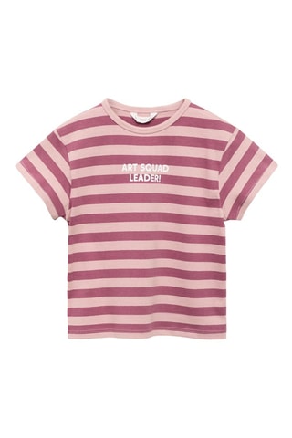 T-shirt à rayures en coton - Rose