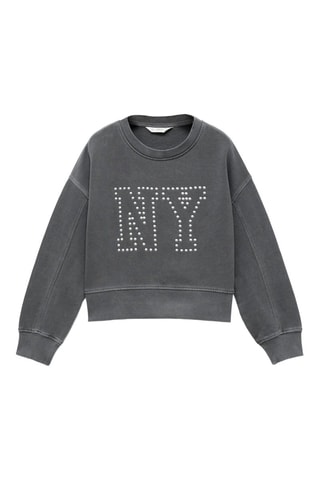 Sweat-shirt clouté - Gris