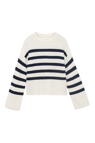 Pull-over en maille à rayures - Blanc