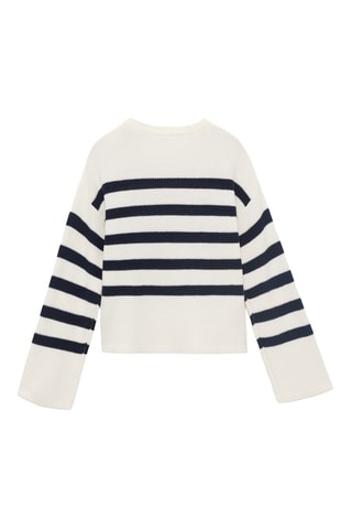 Pull-over en maille à rayures - Blanc